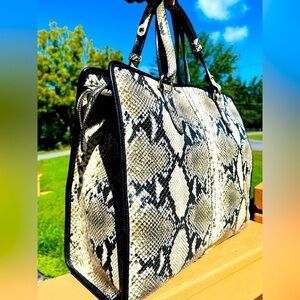 Brahmin Snakeskin Tia Caviar Tote Bag NWT